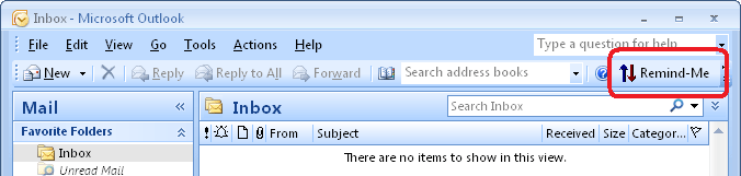 Outlook toolbar